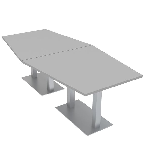 45 in W, 96 in L, 29 in H, Engineered Wood Top, Grey